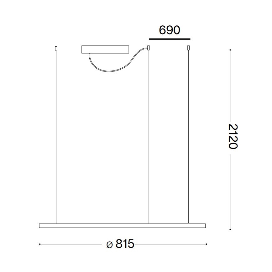 Ideal Lux - LED Lestenec na vrvici HULAHOOP LED/39W/230V 3000K pr. 81,5 cm CRI 90 bela