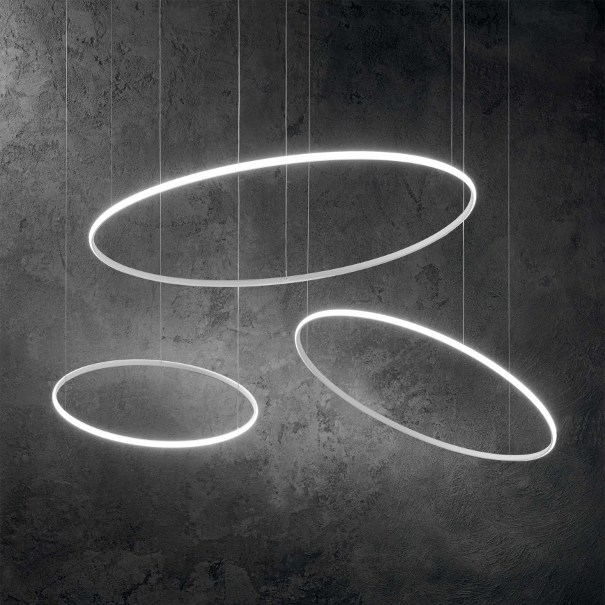 Ideal Lux - LED Lestenec na vrvici HULAHOOP LED/46W/230V 3000K pr. 100 cm CRI 90 bela