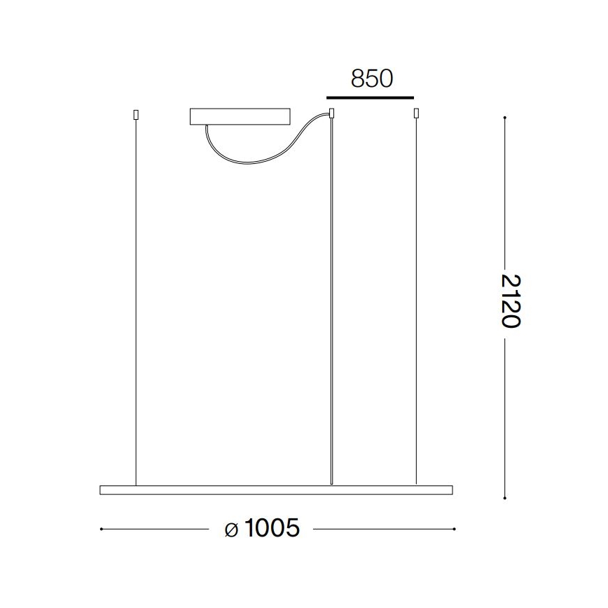 Ideal Lux - LED Lestenec na vrvici HULAHOOP LED/46W/230V 3000K pr. 100 cm CRI 90 bela