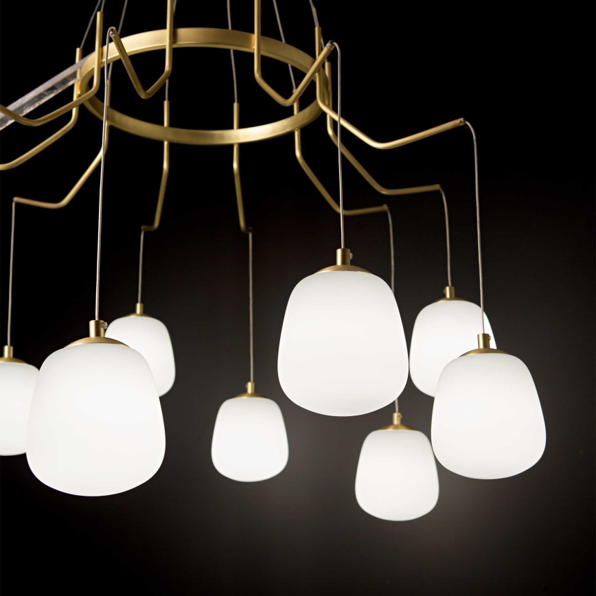 Ideal Lux - LED Lestenec na vrvici KAROUSEL 10xG9/3W/230V pr. 82,5 cm medenina