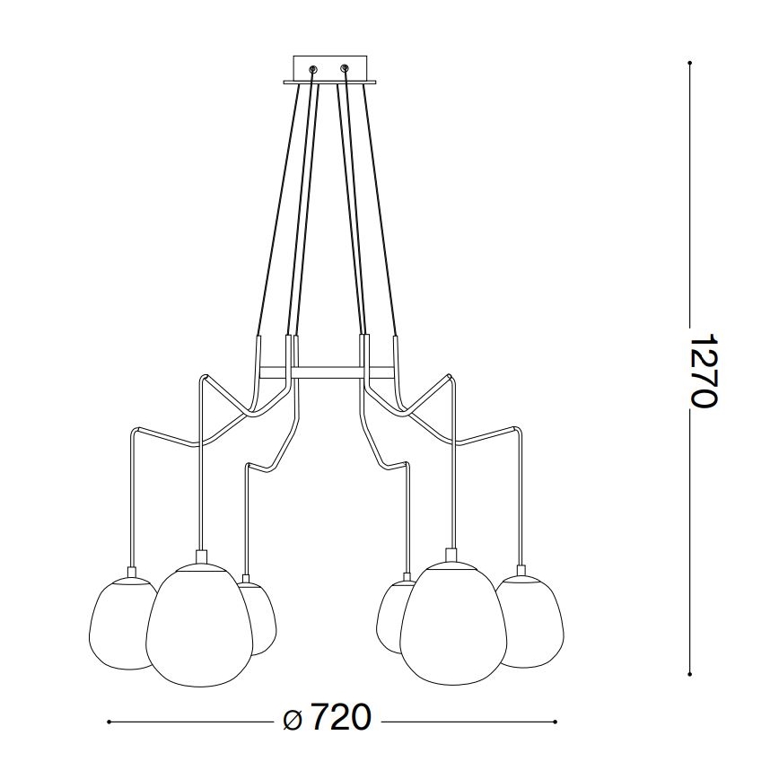 Ideal Lux - LED Lestenec na vrvici KAROUSEL 6xG9/3W/230V pr. 72 cm medenina