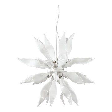 Ideal Lux - LED Lestenec na vrvici LEAVES 8xG9/3W/230V pr. 63 cm bela
