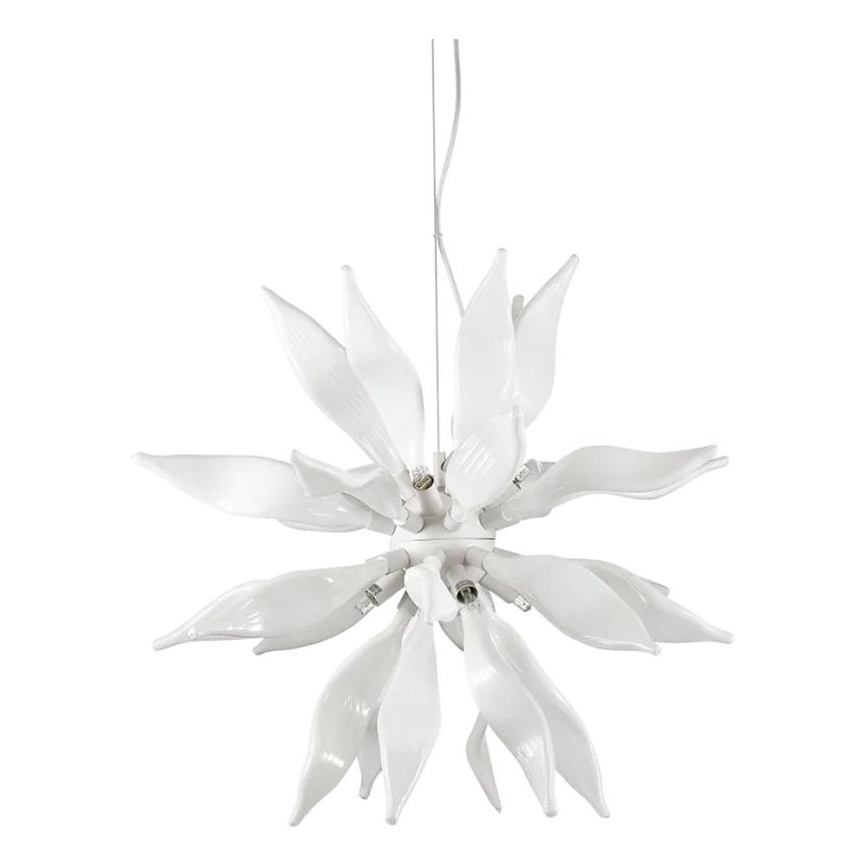 Ideal Lux - LED Lestenec na vrvici LEAVES 8xG9/3W/230V pr. 63 cm bela