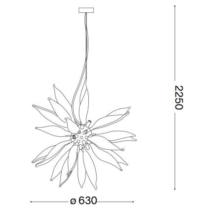 Ideal Lux - LED Lestenec na vrvici LEAVES 8xG9/3W/230V pr. 63 cm bela