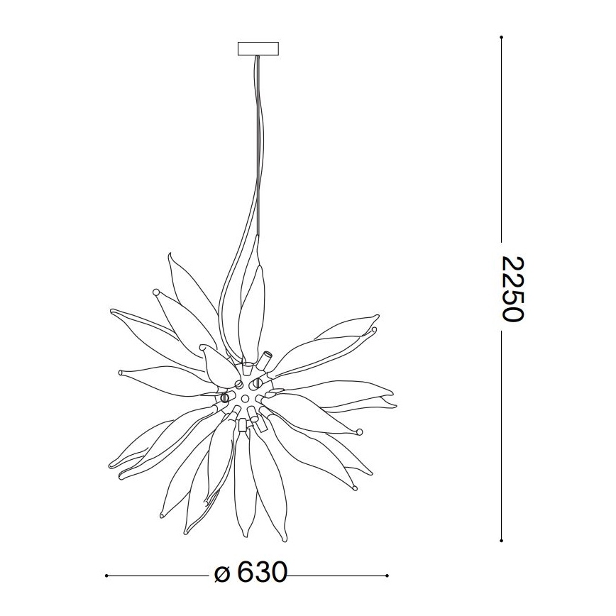 Ideal Lux - LED Lestenec na vrvici LEAVES 8xG9/3W/230V pr. 63 cm bela