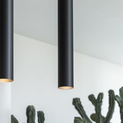 Ideal Lux - LED lestenec na vrvici LOOK 1xGU10/7W/230V CRI 90 Ø 6 cm črna