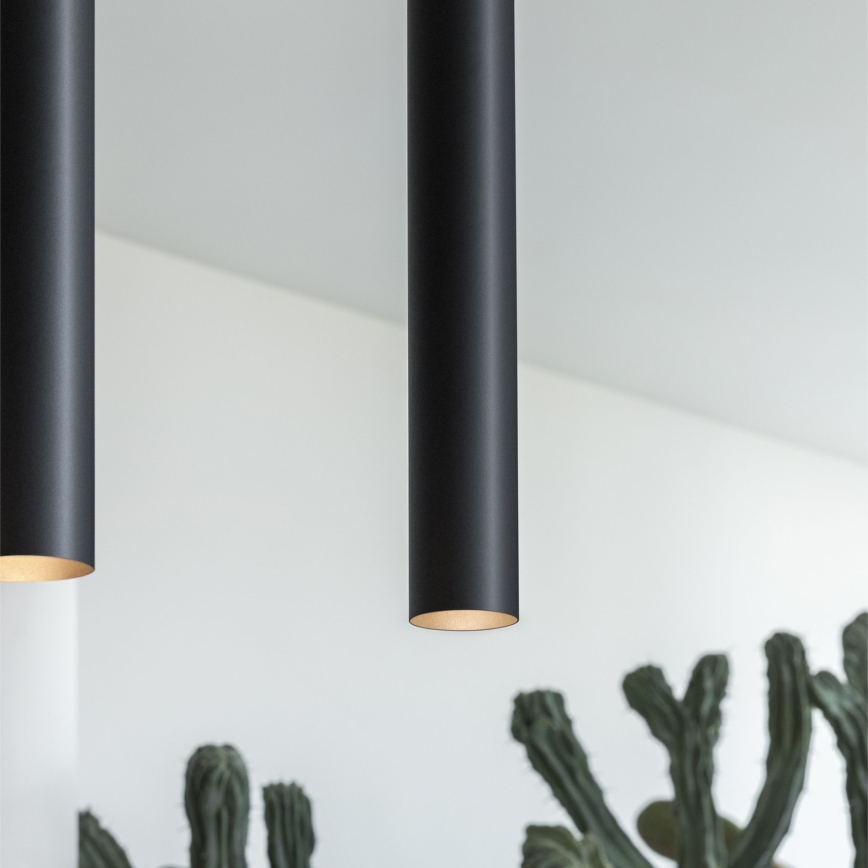 Ideal Lux - LED lestenec na vrvici LOOK 1xGU10/7W/230V CRI 90 Ø 6 cm črna