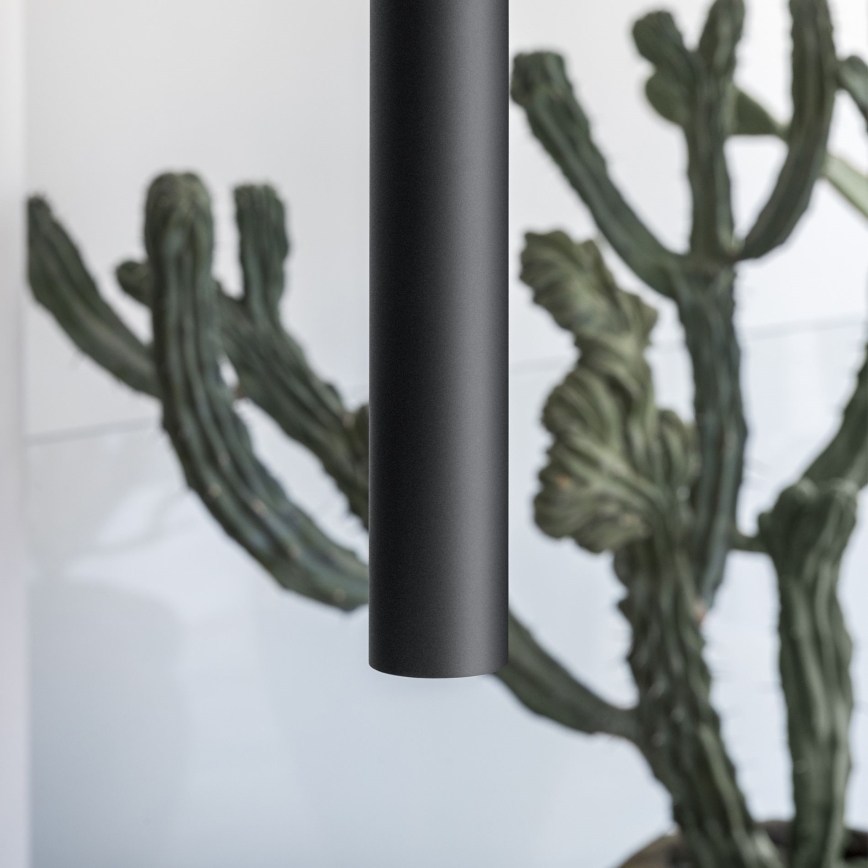 Ideal Lux - LED lestenec na vrvici LOOK 1xGU10/7W/230V CRI 90 Ø 6 cm črna