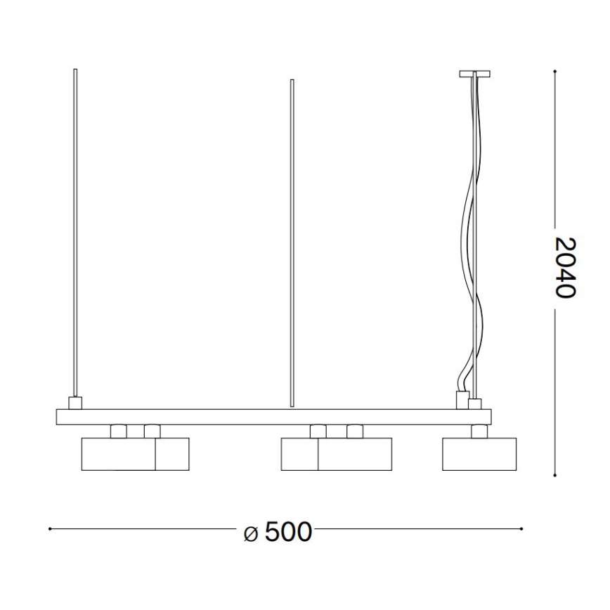 Ideal Lux - LED Lestenec na vrvici MINOR 5xGX53/9W/230V pr. 50 cm črna