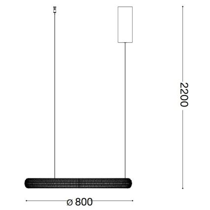Ideal Lux - LED Lestenec na vrvici MIRACLE LED/45W/230V pr. 80 cm CRI 90 mat krom