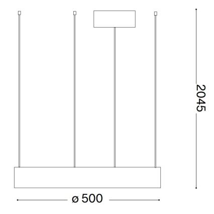Ideal Lux - LED Lestenec na vrvici ORACLE LED/28W/230V 3000K pr. 50 cm CRI 90 črna