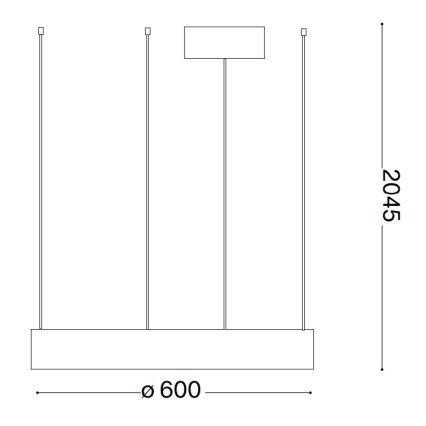 Ideal Lux - LED Lestenec na vrvici ORACLE LED/33W/230V 3000K pr. 60 cm CRI 90 bela