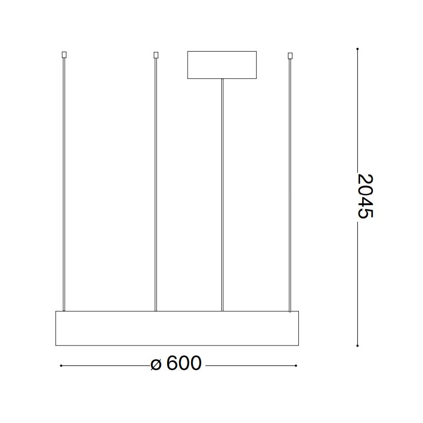 Ideal Lux - LED Lestenec na vrvici ORACLE LED/33W/230V 3000K pr. 60 cm CRI 90 črna
