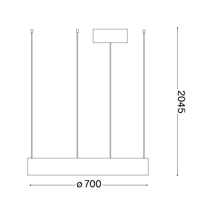 Ideal Lux - LED Lestenec na vrvici ORACLE LED/35W/230V 3000K pr. 70 cm CRI 90 črna