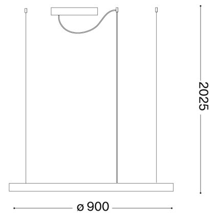 Ideal Lux - LED Lestenec na vrvici ORACLE LED/55W/230V 3000K pr. 90 cm bela