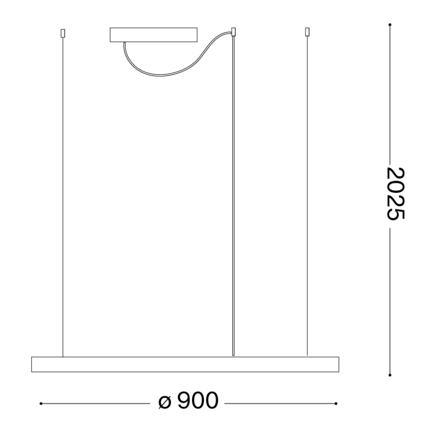 Ideal Lux - LED Lestenec na vrvici ORACLE LED/55W/230V 3000K pr. 90 cm bela