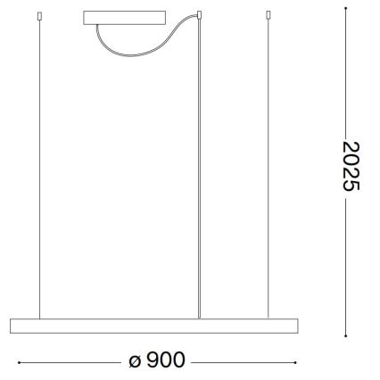 Ideal Lux - LED Lestenec na vrvici ORACLE LED/55W/230V 3000K pr. 90 cm črna