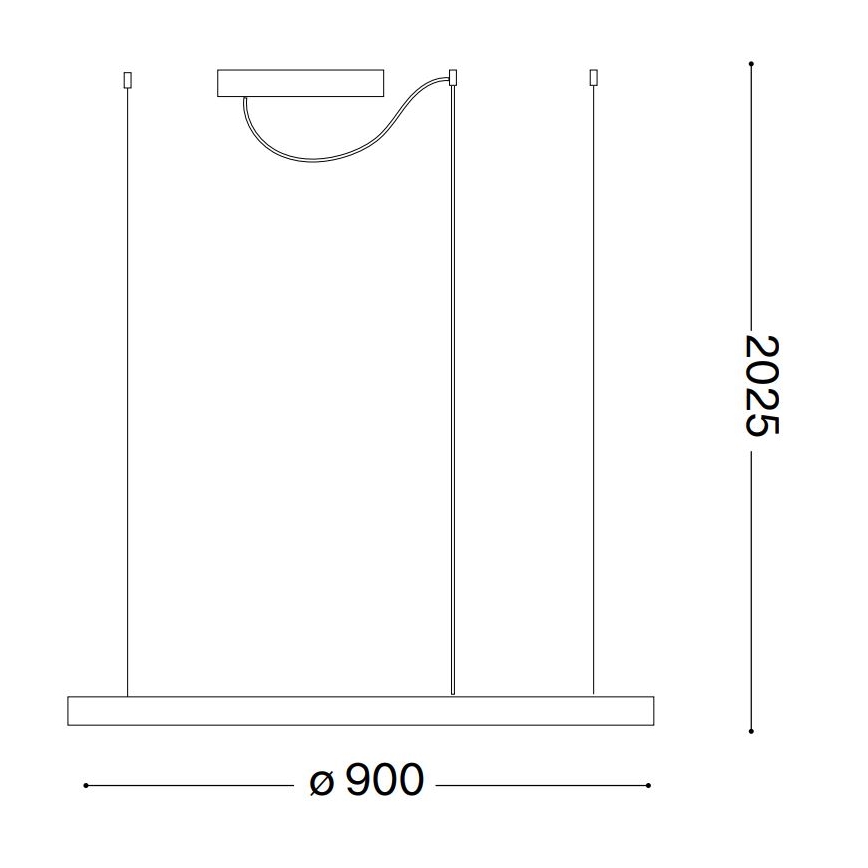 Ideal Lux - LED Lestenec na vrvici ORACLE LED/55W/230V 3000K pr. 90 cm črna