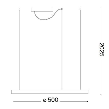 Ideal Lux - LED Zatemnitveni lestenec na vrvici ORACLE SLIM LED/29W/230V 3000K pr. 50 cm črna