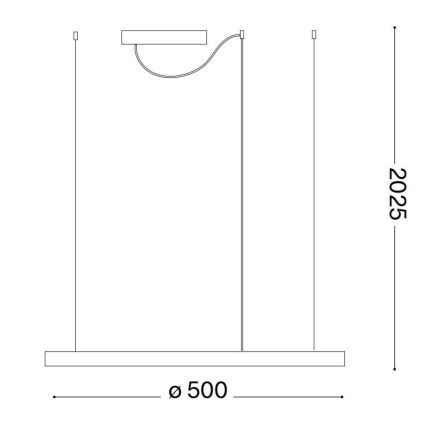 Ideal Lux - LED Lestenec na vrvici ORACLE SLIM LED/32W/230V 3000K pr. 50 cm bela