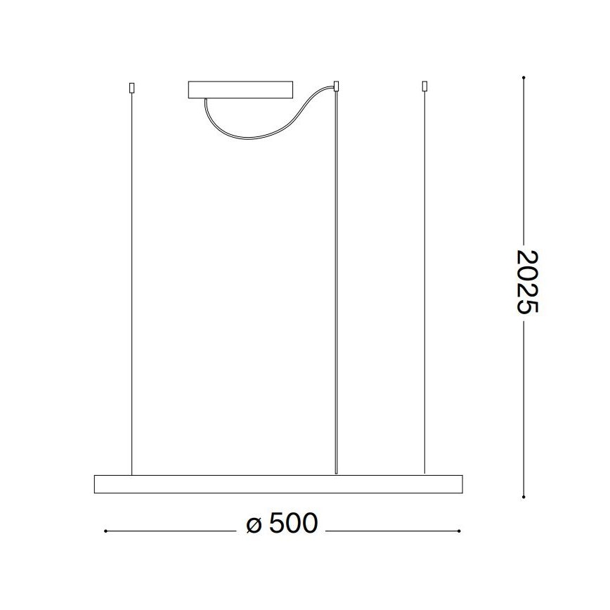 Ideal Lux - LED Lestenec na vrvici ORACLE SLIM LED/32W/230V 3000K pr. 50 cm črna