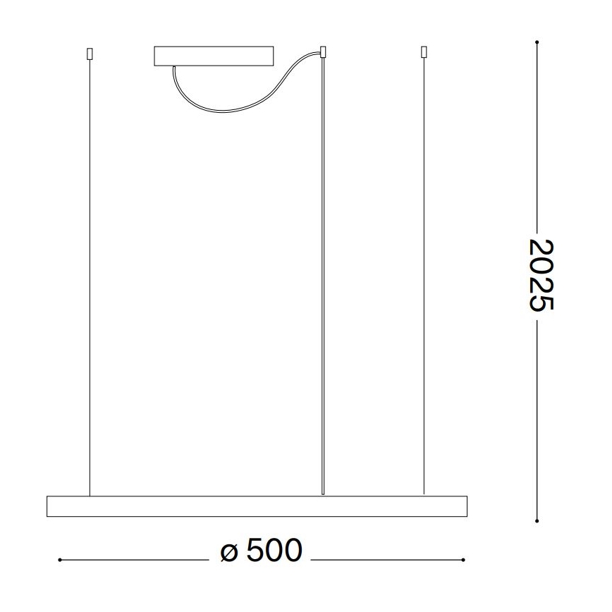 Ideal Lux - LED Lestenec na vrvici ORACLE SLIM LED/32W/230V 4000K pr. 50 cm črna