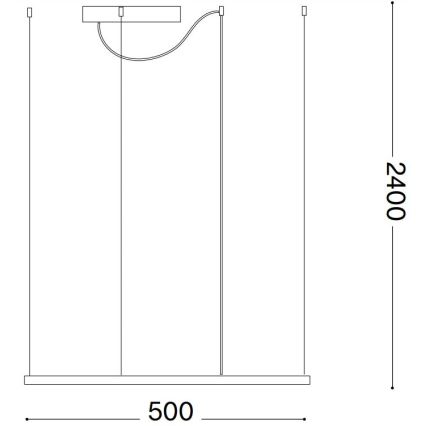 Ideal Lux - LED Lestenec na vrvici ORACLE SLIM LED/33W/230V 3000K 50x50 cm črna