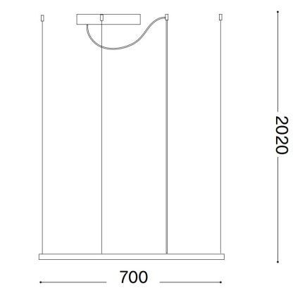 Ideal Lux - LED Lestenec na vrvici ORACLE SLIM LED/41W/230V 3000K 70x70 cm črna