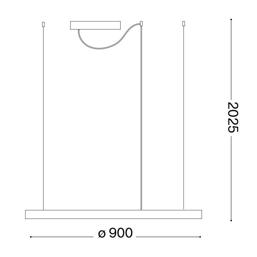 Ideal Lux - LED Zatemnitveni lestenec na vrvici ORACLE SLIM LED/43W/230V 3000K pr. 90 cm bela