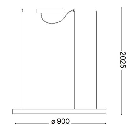 Ideal Lux - LED Zatemnitveni lestenec na vrvici ORACLE SLIM LED/43W/230V 3000K pr. 90 cm črna