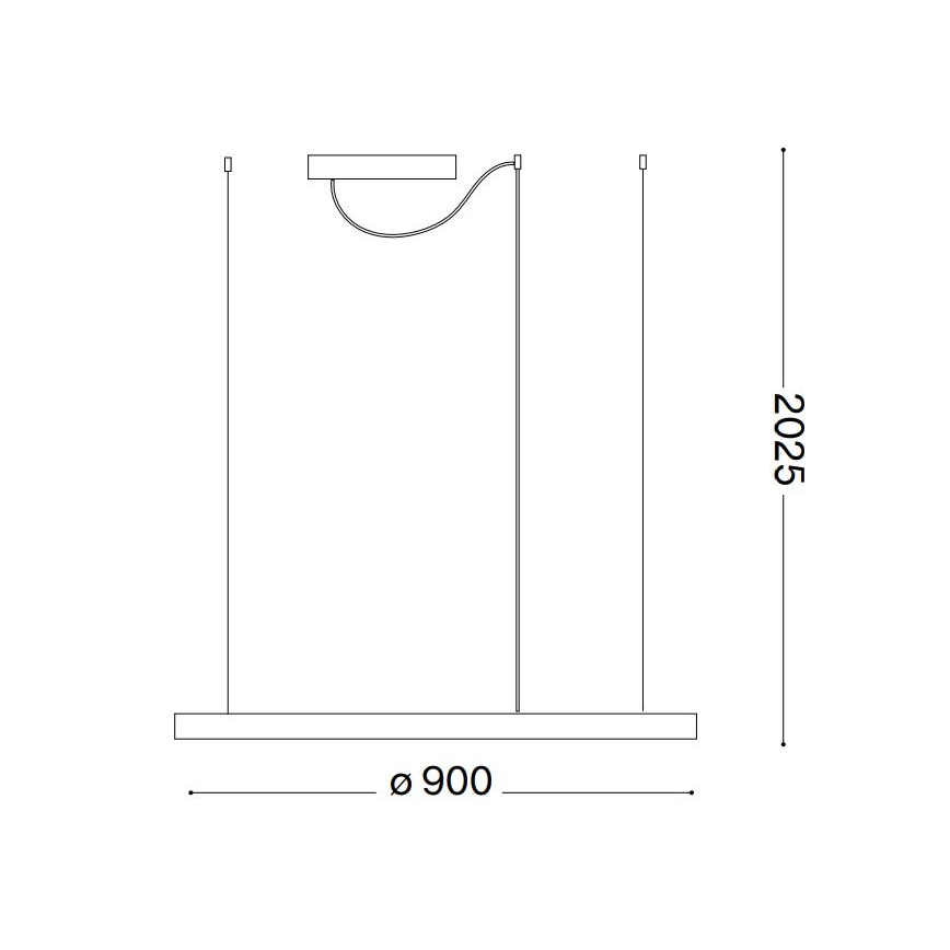 Ideal Lux - LED Zatemnitveni lestenec na vrvici ORACLE SLIM LED/43W/230V 3000K pr. 90 cm črna