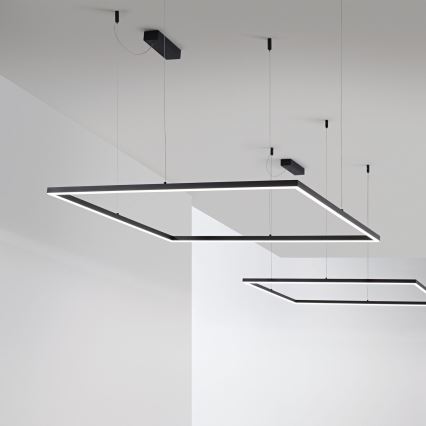 Ideal Lux - LED Lestenec na vrvici ORACLE SLIM LED/53W/230V 3000K 90x90 cm črna