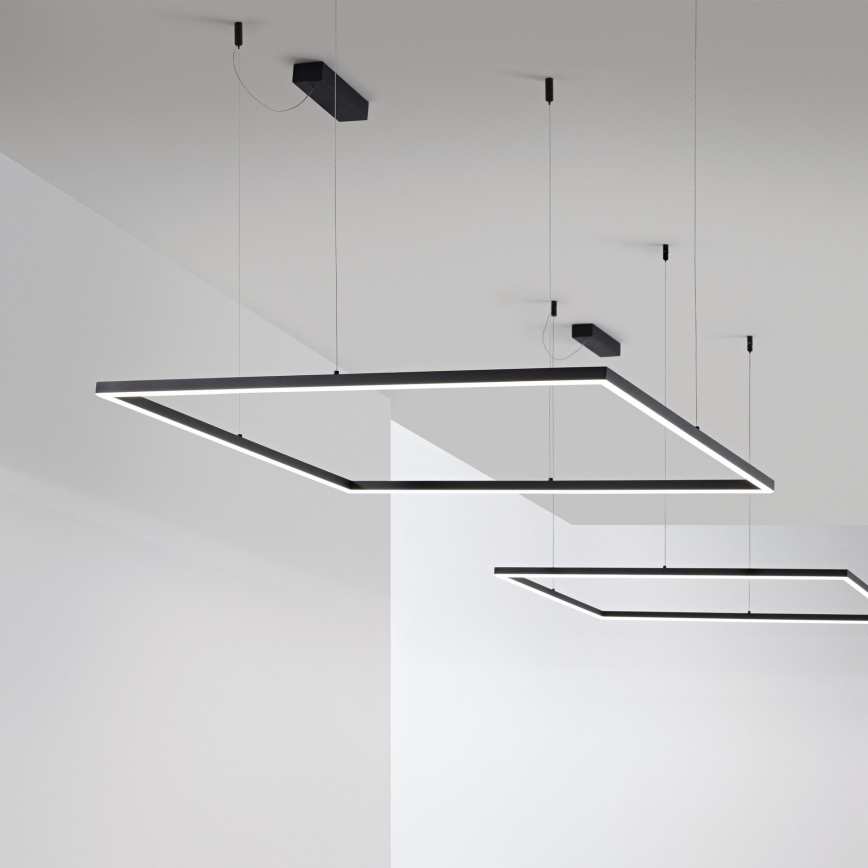 Ideal Lux - LED Lestenec na vrvici ORACLE SLIM LED/53W/230V 3000K 90x90 cm črna