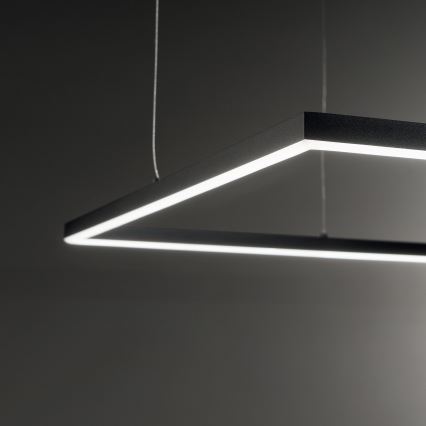 Ideal Lux - LED Lestenec na vrvici ORACLE SLIM LED/53W/230V 3000K 90x90 cm črna