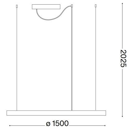 Ideal Lux - LED Zatemnitveni lestenec na vrvici ORACLE SLIM LED/76W/230V 3000K pr. 150 cm črna