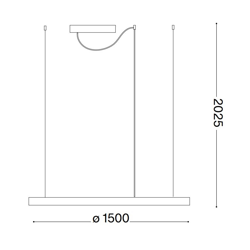 Ideal Lux - LED Zatemnitveni lestenec na vrvici ORACLE SLIM LED/76W/230V 3000K pr. 150 cm črna