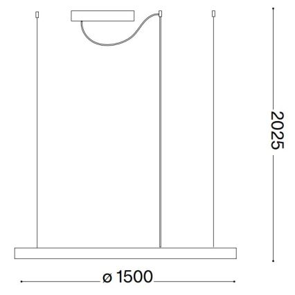 Ideal Lux - LED Lestenec na vrvici ORACLE SLIM LED/83W/230V 2700K pr. 150 cm bela