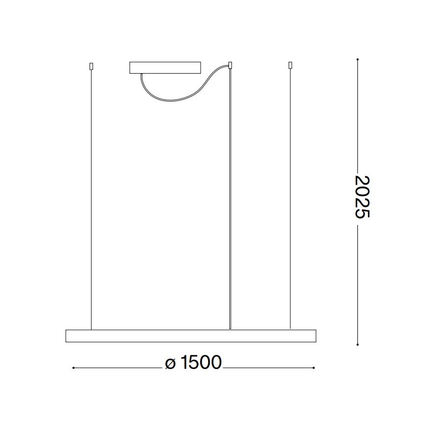 Ideal Lux - LED Lestenec na vrvici ORACLE SLIM LED/83W/230V 2700K pr. 150 cm črna