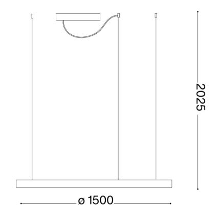 Ideal Lux - LED lestenec na vrvici ORACLE SLIM LED/83W/230V 4000K Ø 150 cm zlata