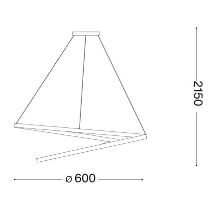 Ideal Lux - LED Lestenec na vrvici OZ LED/47W/230V pr. 60 cm CRI 90 črna