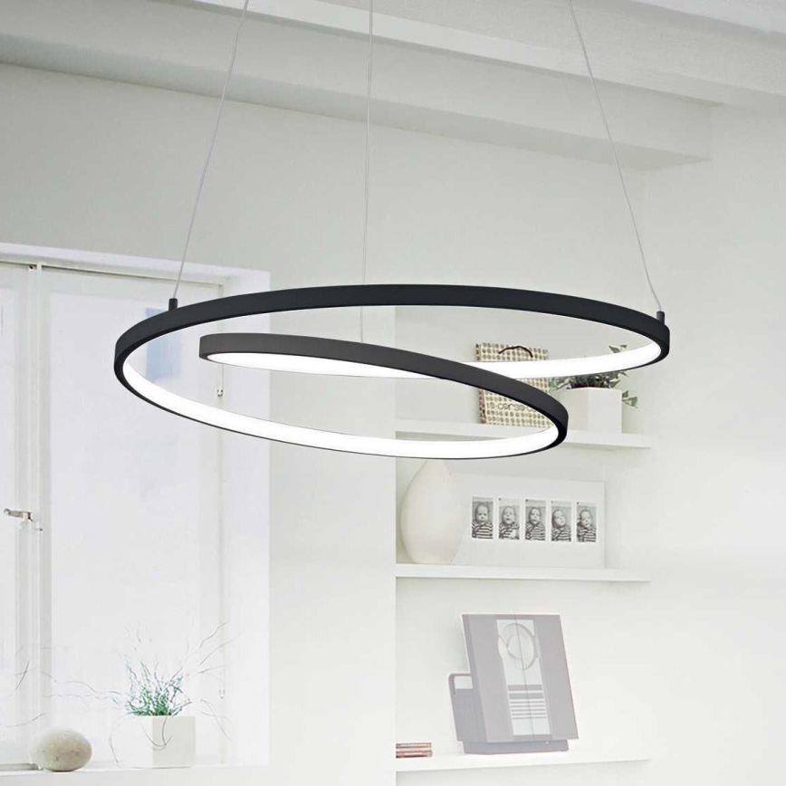 Ideal Lux - LED Lestenec na vrvici OZ LED/52W/230V pr. 80 cm CRI 90 črna