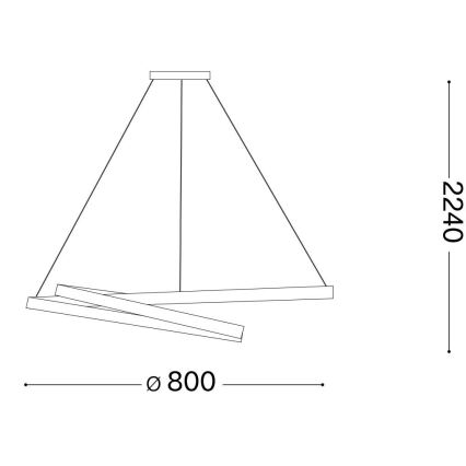 Ideal Lux - LED Lestenec na vrvici OZ LED/52W/230V pr. 80 cm CRI 90 zlata