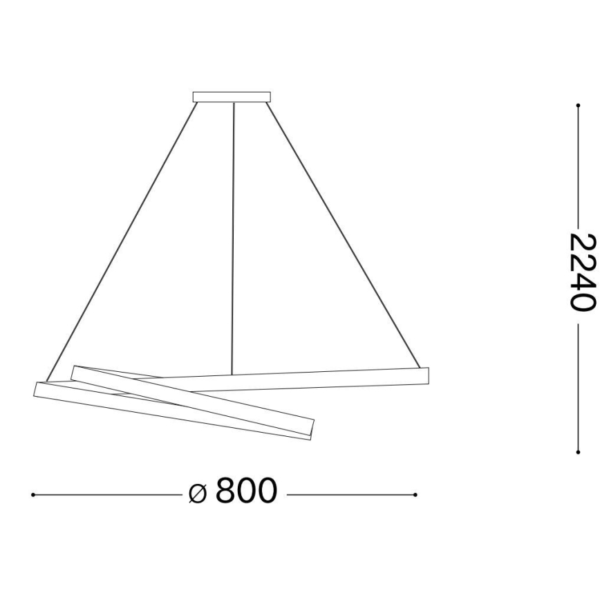 Ideal Lux - LED Lestenec na vrvici OZ LED/52W/230V pr. 80 cm CRI 90 zlata