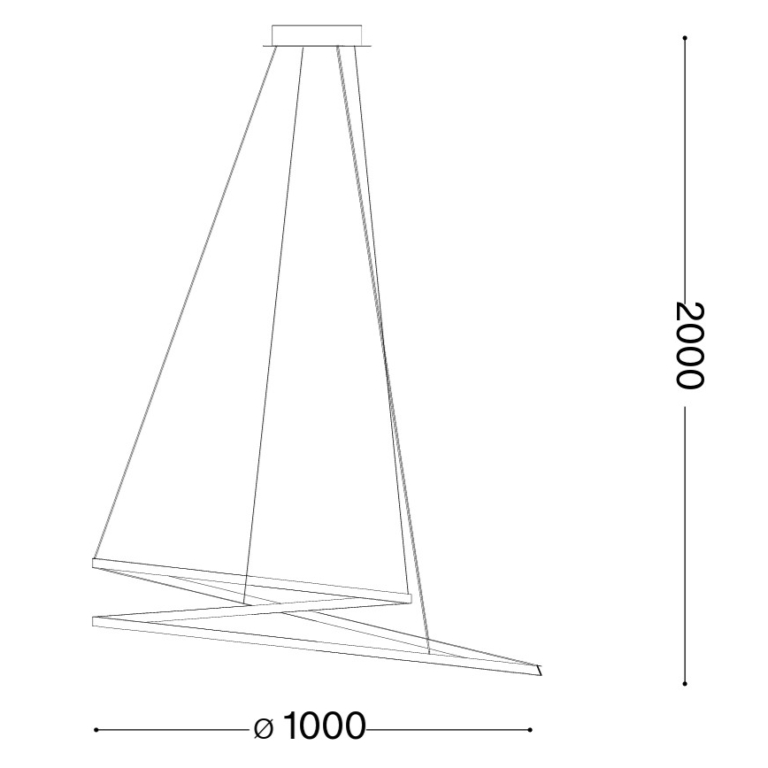 Ideal Lux - LED lestenec na vrvici OZ LED/75W/230V premer 100 cm CRI 90 v zlati barvi