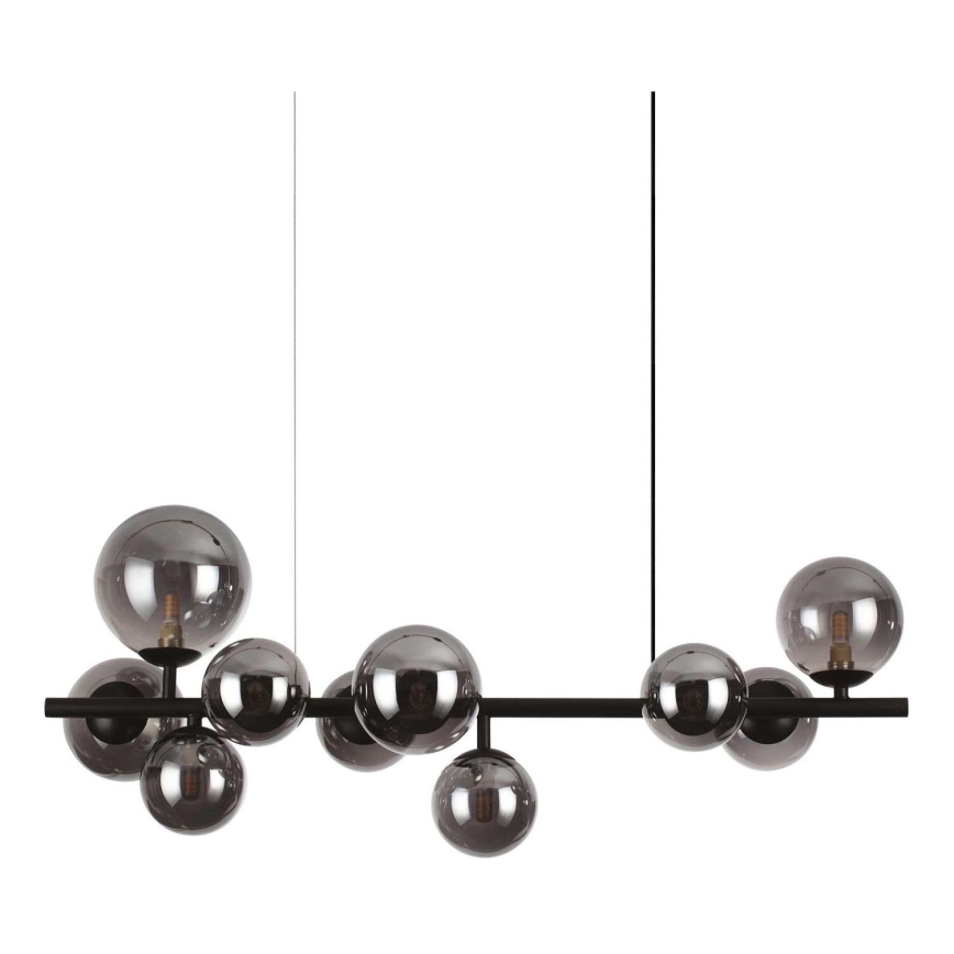 Ideal Lux - LED Lestenec na vrvici PERLAGE 10xG9/3W/230V 81 cm črna/dimna