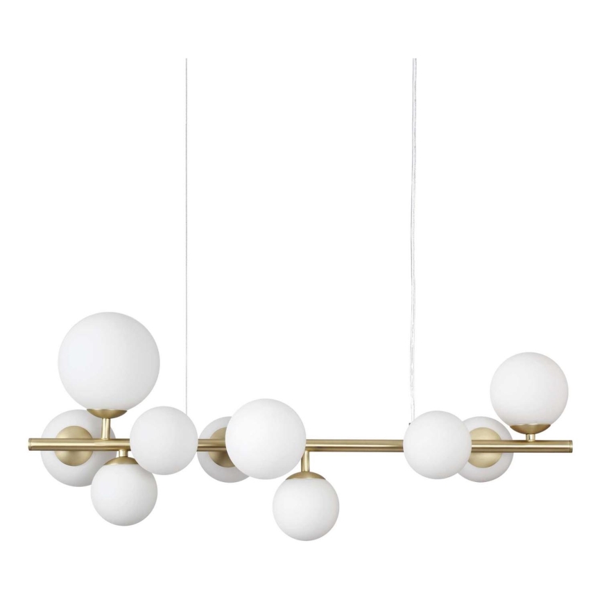 Ideal Lux - LED Lestenec na vrvici PERLAGE 10xG9/3W/230V 81 cm zlata/bela