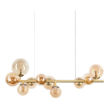 Ideal Lux - LED Lestenec na vrvici PERLAGE 10xG9/3W/230V 81 cm zlata/dimna