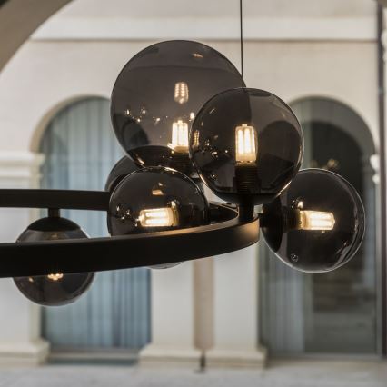 Ideal Lux - LED Lestenec na vrvici PERLAGE 11xG9/3W/230V pr. 73 cm črna/dimna