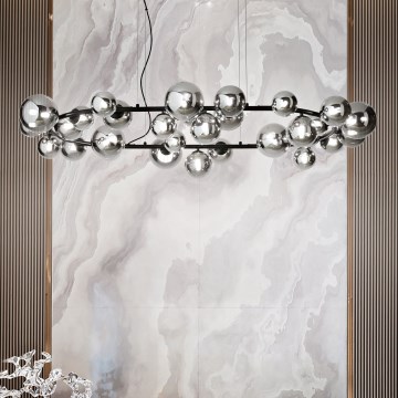 Ideal Lux - LED Lestenec na vrvici PERLAGE 30xG9/3W/230V 143 cm črna/dimna