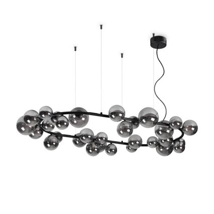 Ideal Lux - LED Lestenec na vrvici PERLAGE 30xG9/3W/230V 143 cm črna/dimna
